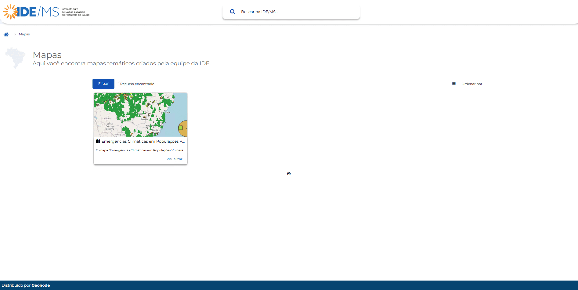Imagem da Interface de Mapas Temáticos