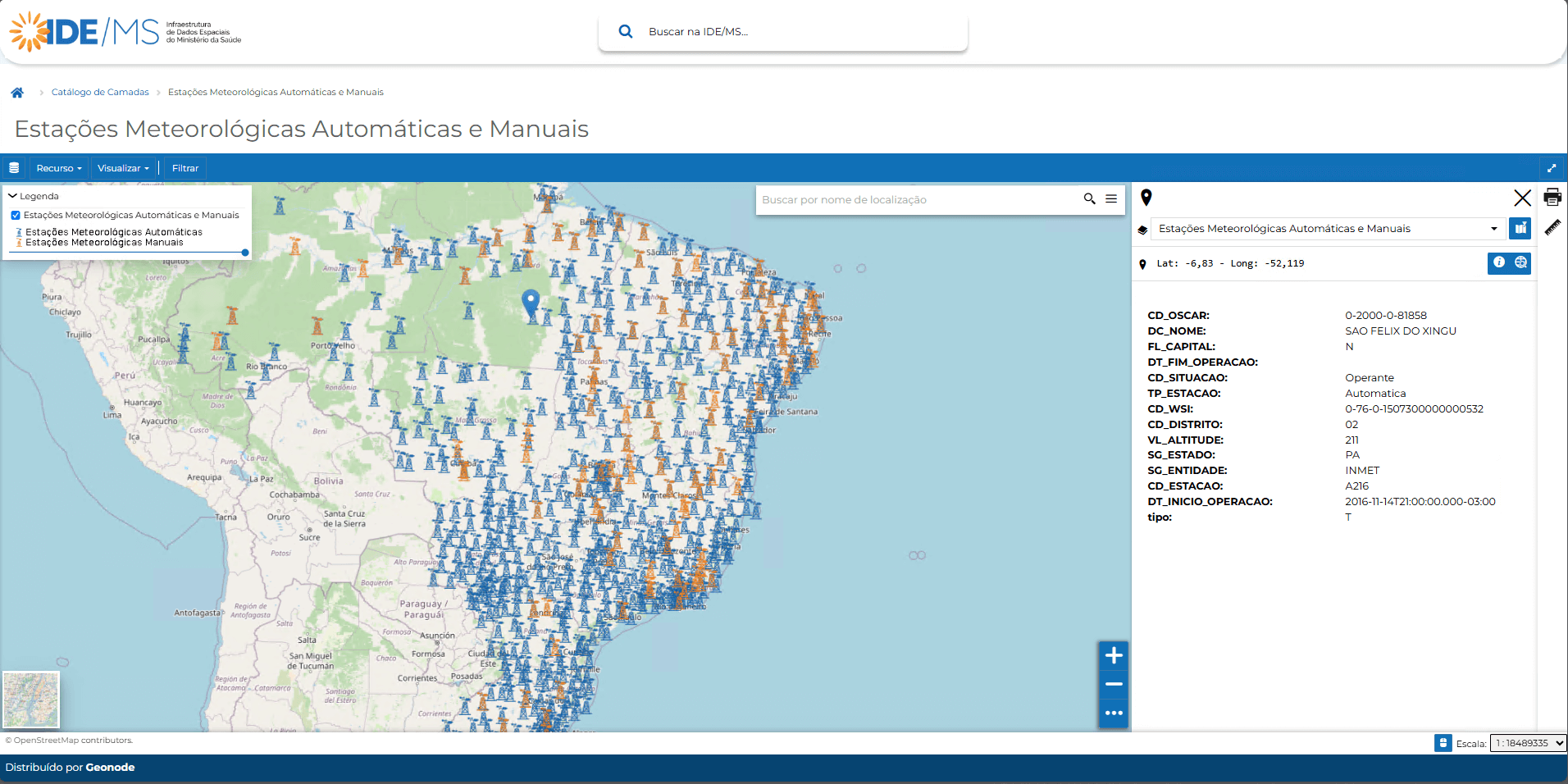 Exemplo de Visualização Vetorial – Ponto classificado