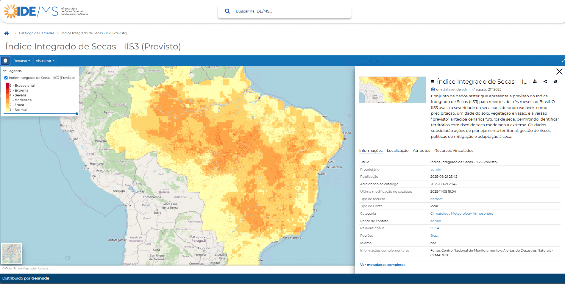 Exemplo de Visualização Raster classificado